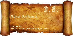 Mika Barbara névjegykártya