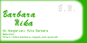 barbara mika business card